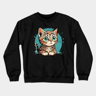 Cute Funny Cat Face Lover - Love Cats Crewneck Sweatshirt